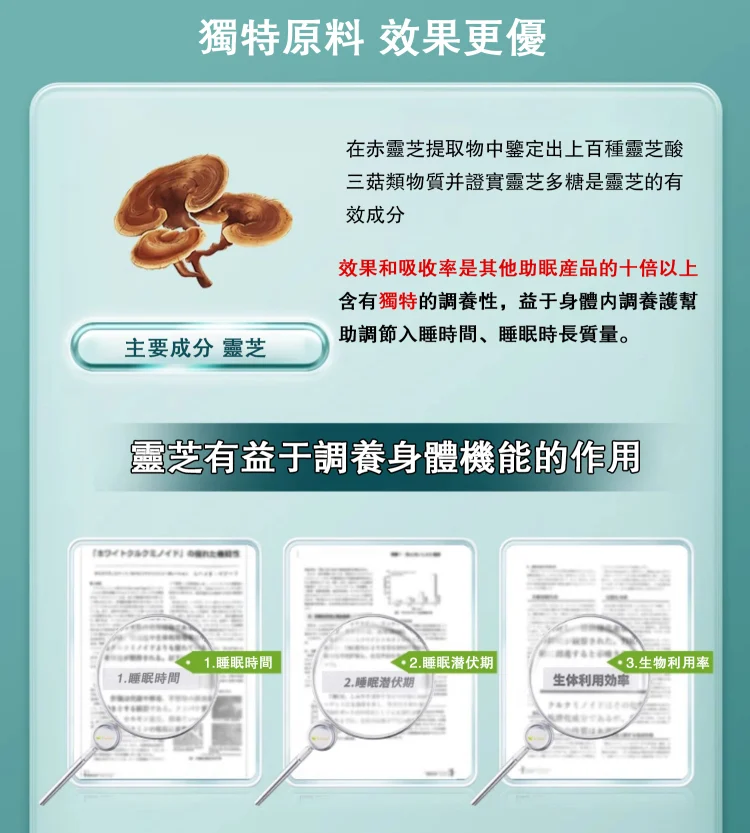 【美國進口Vinsic靈芝安睡片】助眠、改善睡眠、成份友好,純天然草本精華、氨基丁酸棗仁,因效果好而被大眾選擇